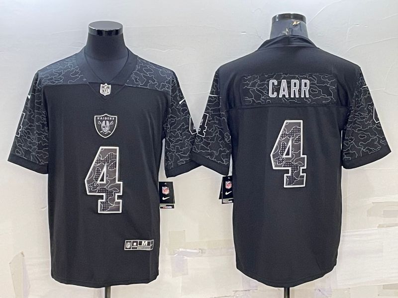Men Oakland Raiders 4 Carr Black Reflector 2022 Nike Limited NFL Jersey